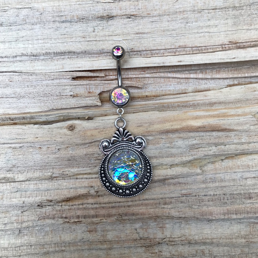 Iridescent Mermaid Belly Button Ring